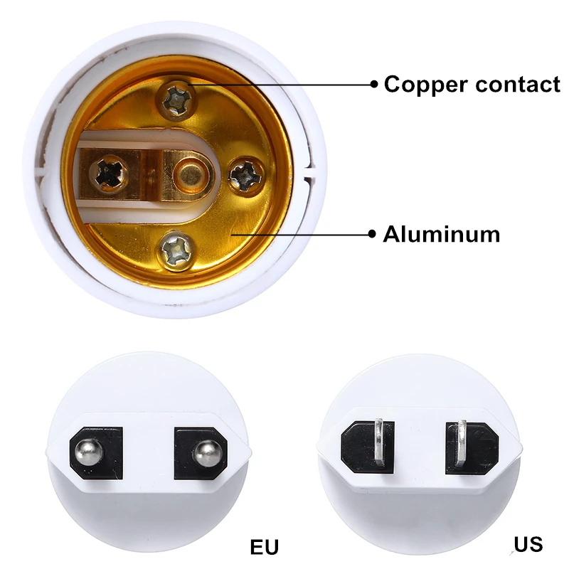 Best Price E27 Lamp Base To EU/US Plug Socket Lamp Holder Converter