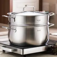 Пароварка 304 из нержавеющей стали 2 слоя уплотненная двойная Нижняя газовая, индукционная плита Универсальный бытовой суповый горшок