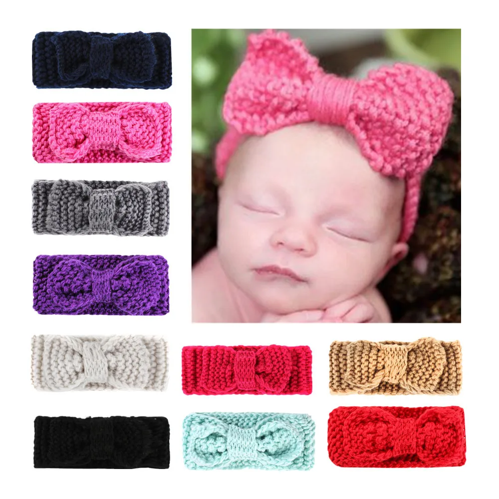 Fashion cute children butterfly knot sweater hair with knitted head