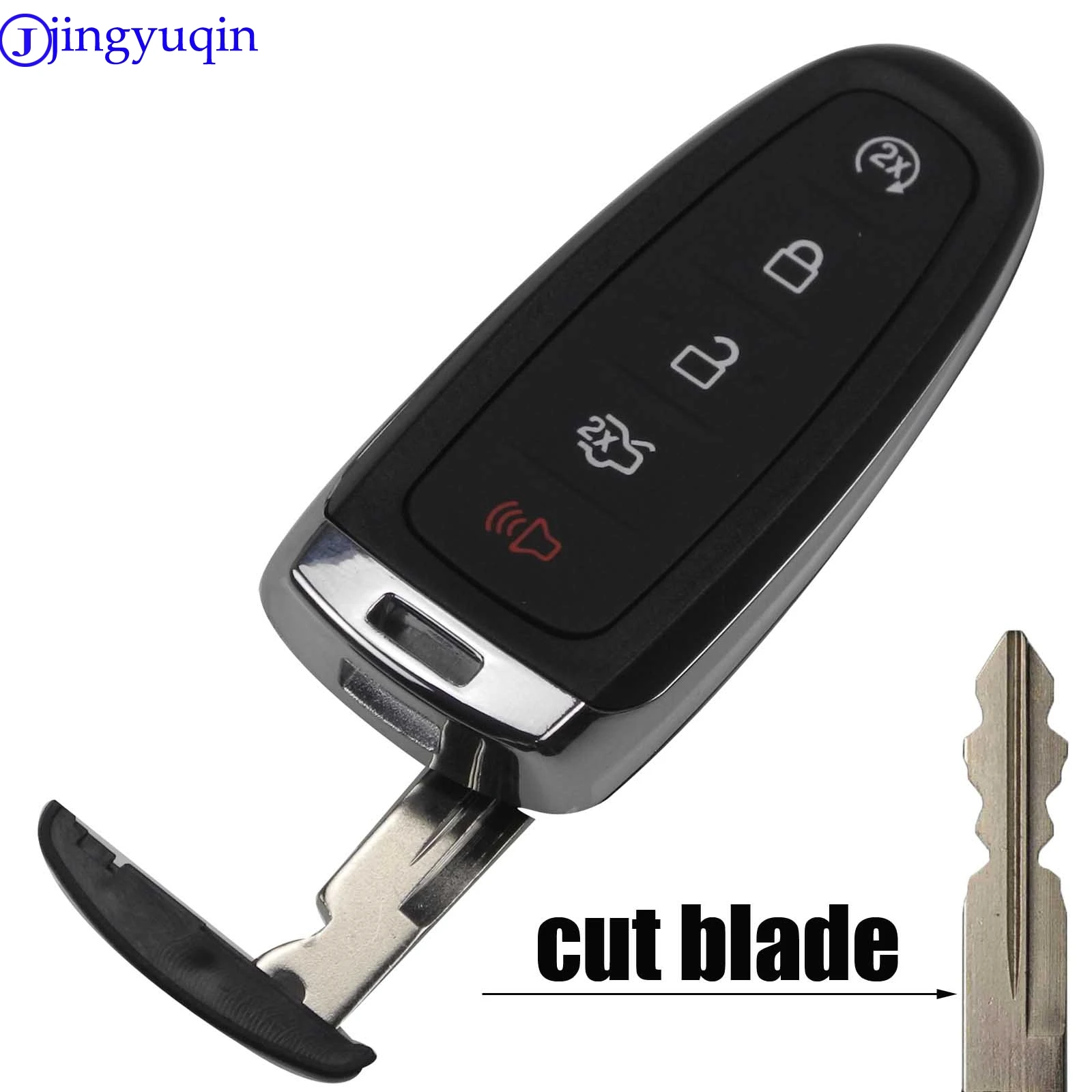 

jingyuqin cut blade Remote Car Key Case Cover Fob For Ford Explorer Edge Escape Flex Taurus 2011 2012 2013 2014 2015 Smart Car