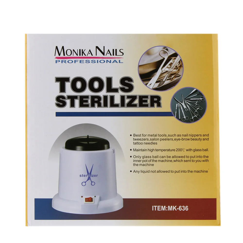 Nail Art Steam Autoclave Scissor Manicure Sterilizer Machine with 150g Disinfection Glass Bead 220V EU Plug