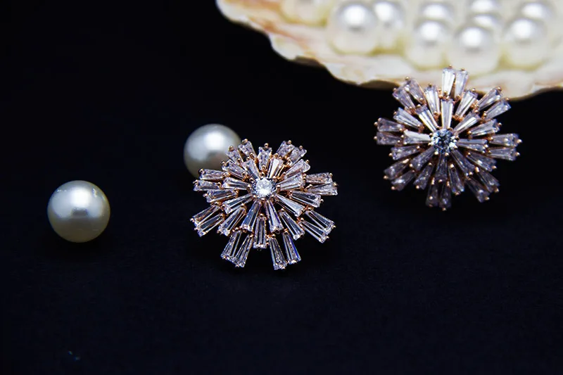 Brand Fashion Rose Gold Filled Stud Earrings For Women Bridal Cz Aaa Img 1384 1377 1381 1382 1385