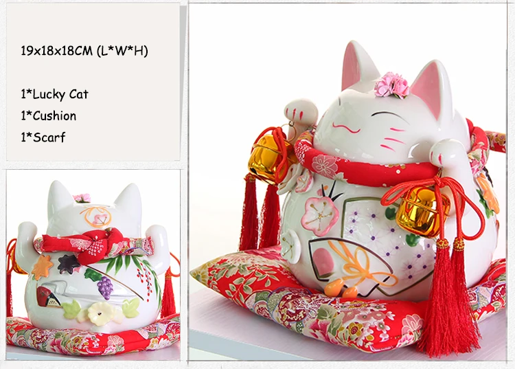 8 дюймов Maneki-Neko керамические китайские счастливые кошки манящие Фортуны кошки статуэтки счастливый Шарм копилка украшения дома