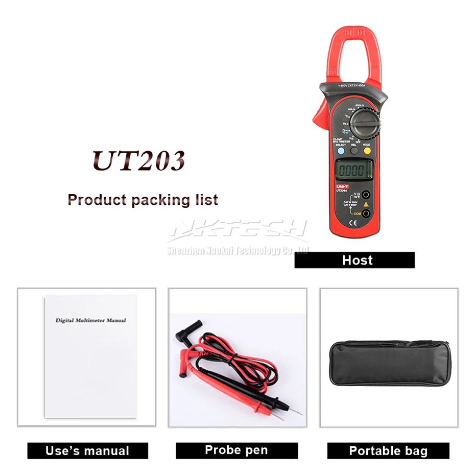 Цифровой мультиметр UT203 UT204 UT204A измеритель напряжения переменного и постоянного