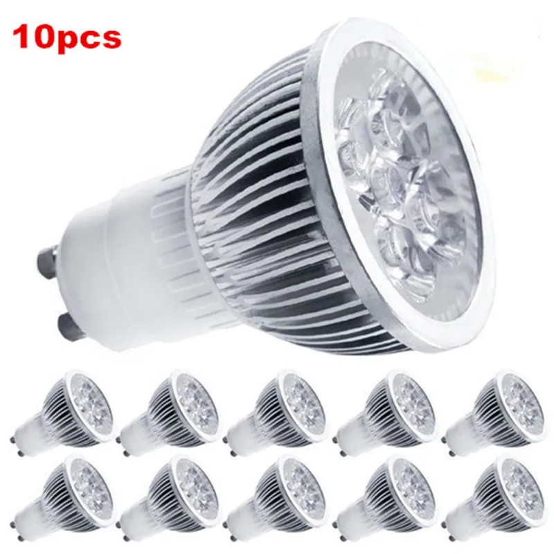 

10pcs/lot GU10 LED Light Bulbs Spotlight 5W MR16-12V 4W Daylight Recessed Lighting Fixture GU10 110V/220V Warm Cool White E27 3W