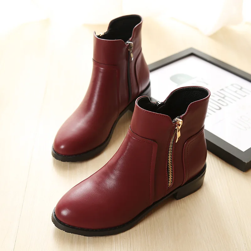 

Size 34-43 Thick Square Heels Ankle Boots for Women Spring Autumn Winter Sexy Zipper Color Mix Motorcycle Boots Fashion