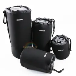4 шт./лот матин неопрена водостойкие мягкие сумка для объектива камеры DSLR толще объектив сумка шт. Размеры XL, L, M, S Бесплатная доставка