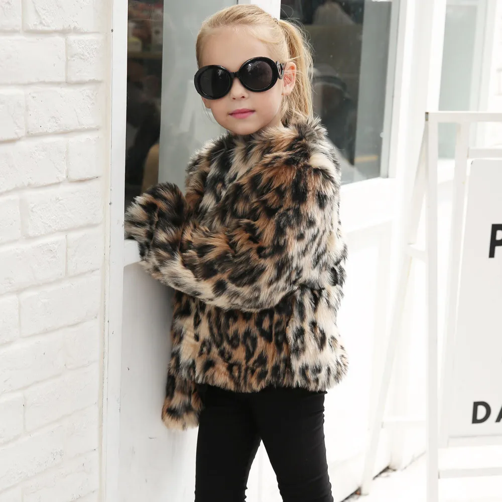 Kids Baby Girls Autumn Winter Faux Fur Coat Jacket Thick Warm Outwear Clothes