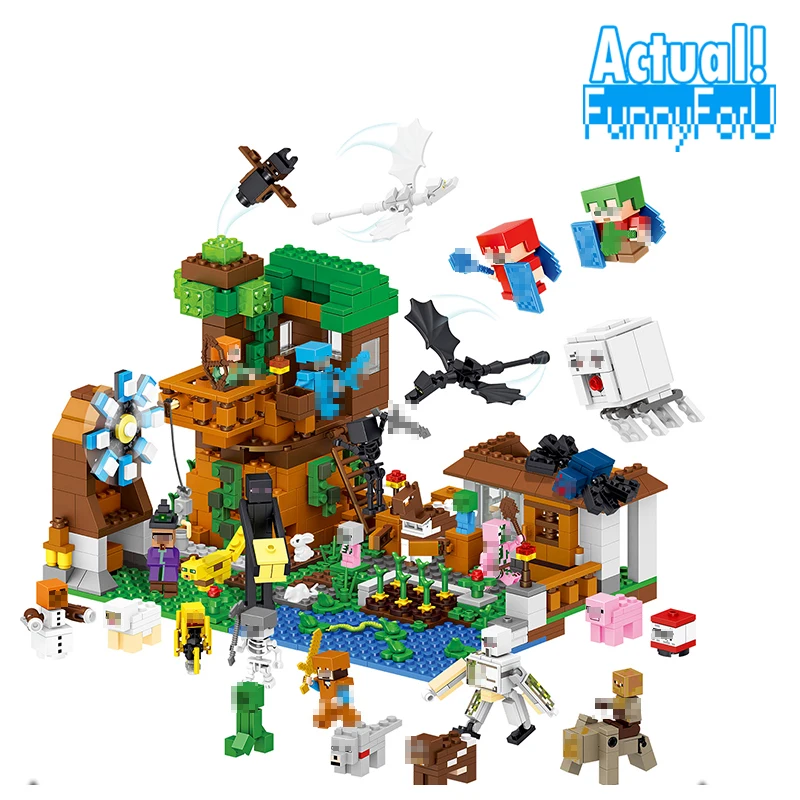 

NEW 1007pcs LELE Minecraft My World Building Blocks Bricks Toys Educational Zombie Action Figures For ChildrenINGly