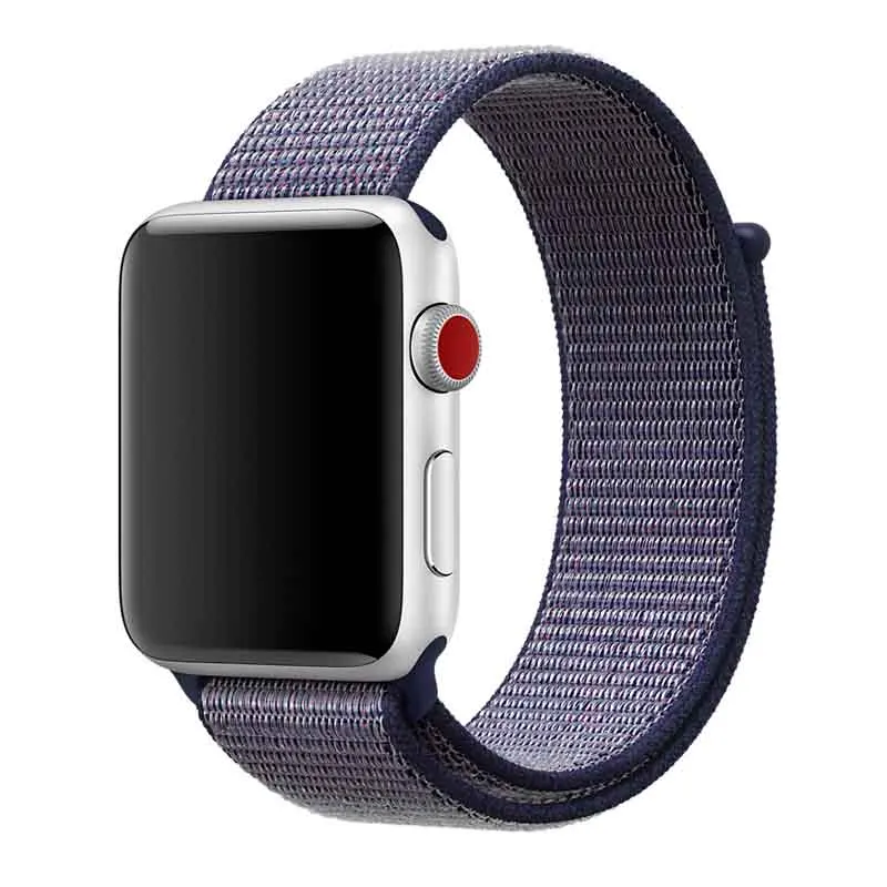 Нейлоновый ремешок на запястье для Apple Smartwatch Band спортивные часы серии 4/3/2/1 наручных часов iwatch 38 мм 42 мм мягкий браслет Смарт-браслет аксессуары - Цвет: Y-Midnight Blue