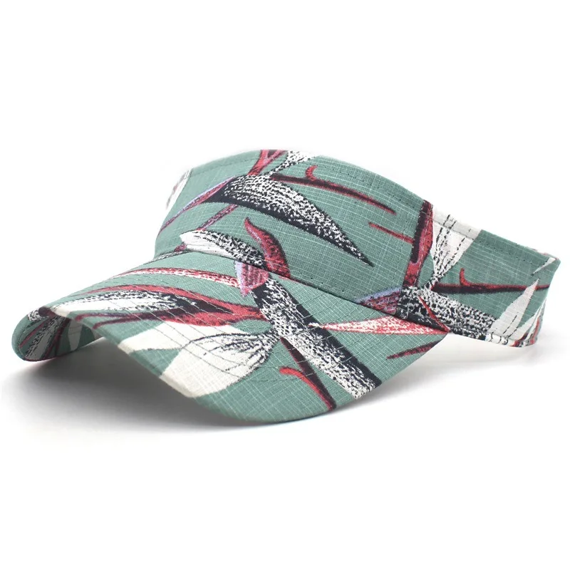 

Fibonacci 2019 New Summer Print Cotton Empty Open Top Baseball Cap for Women UV Protection Running Sports Sun Visor Hat