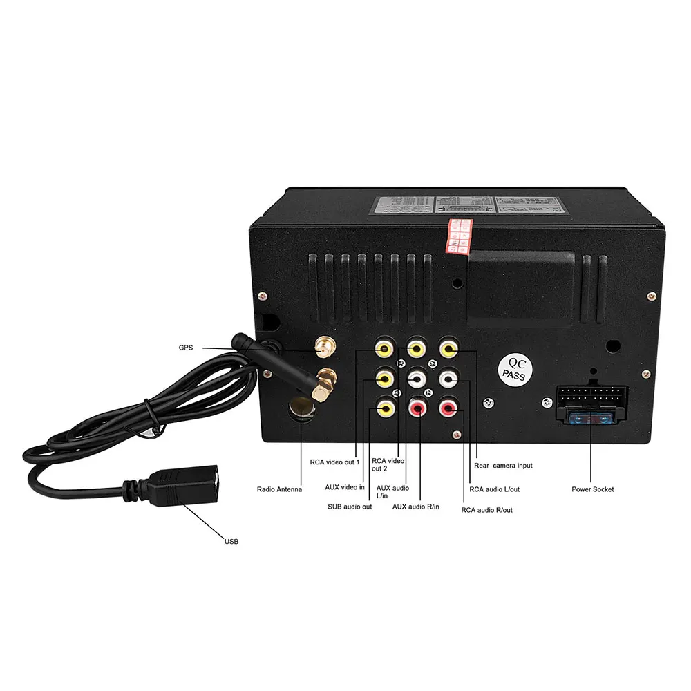 Best Onever Android 5.1 HD 1024*600 Auto Radio GPS Bluetooth Navigation Car Stereo Player 2 Radio Doble din Rear Camera Sar Styling 5