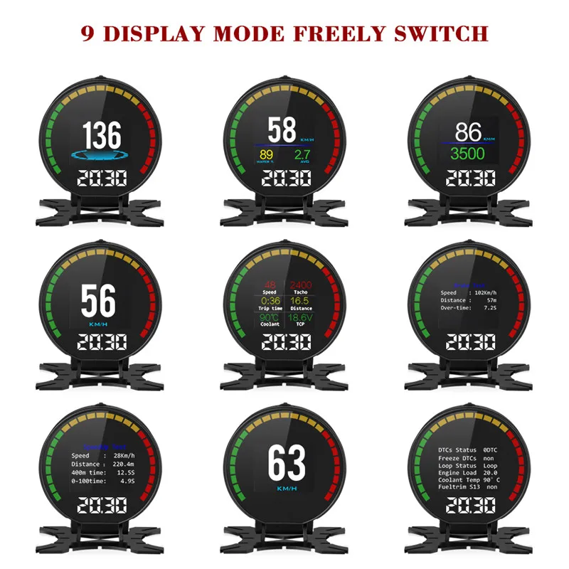 MALUOKASA Universal P15 Auto HUD Head Up Display OBD2 Überdrehzahl Warnung Projektor GPS Tacho Gaug