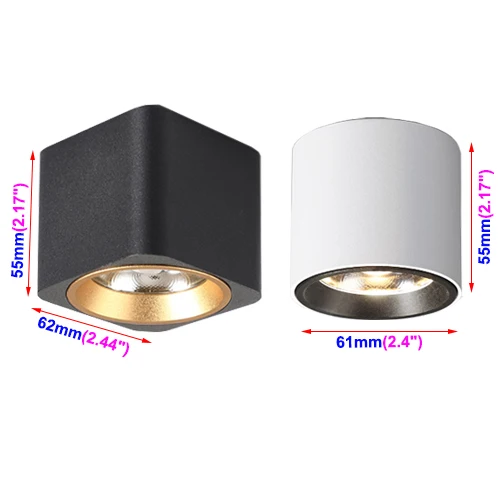 2 шт. Dimmable/N Mini 5 Вт Светодиодный светильник для потолка cob светильники лампа для книжного шкафа круг/квадратное освещение