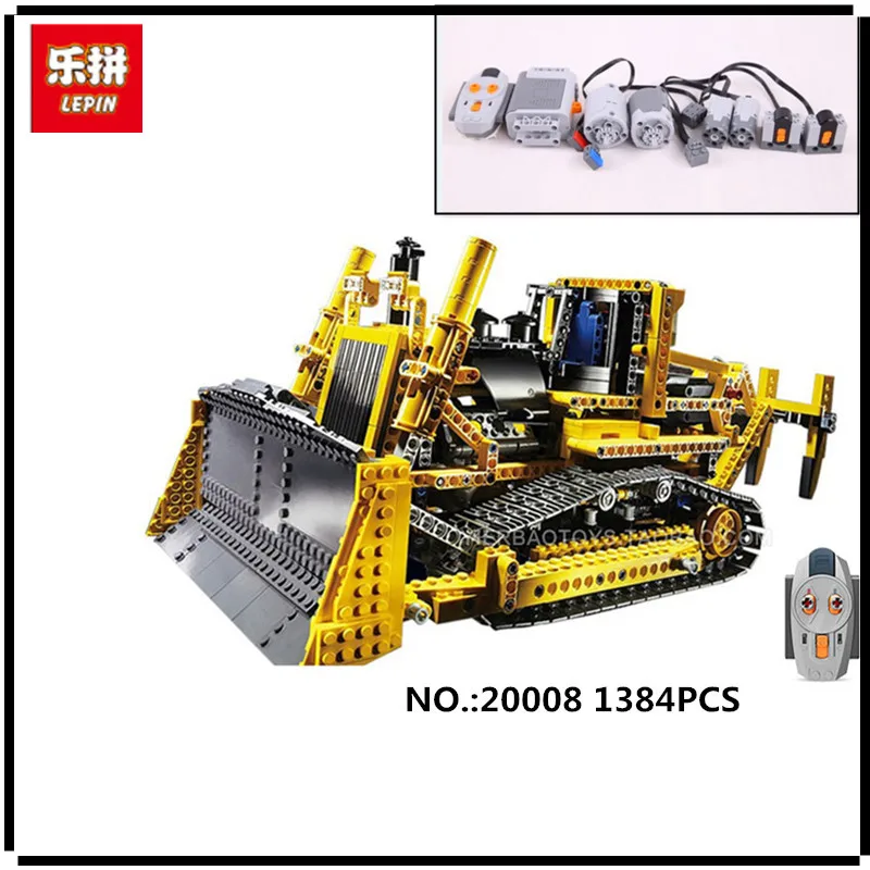 

IN STOCK LEPIN 20008 1384PCS technic series remote control the bulldozer Model Assembling Building block Bricks kits Compatible