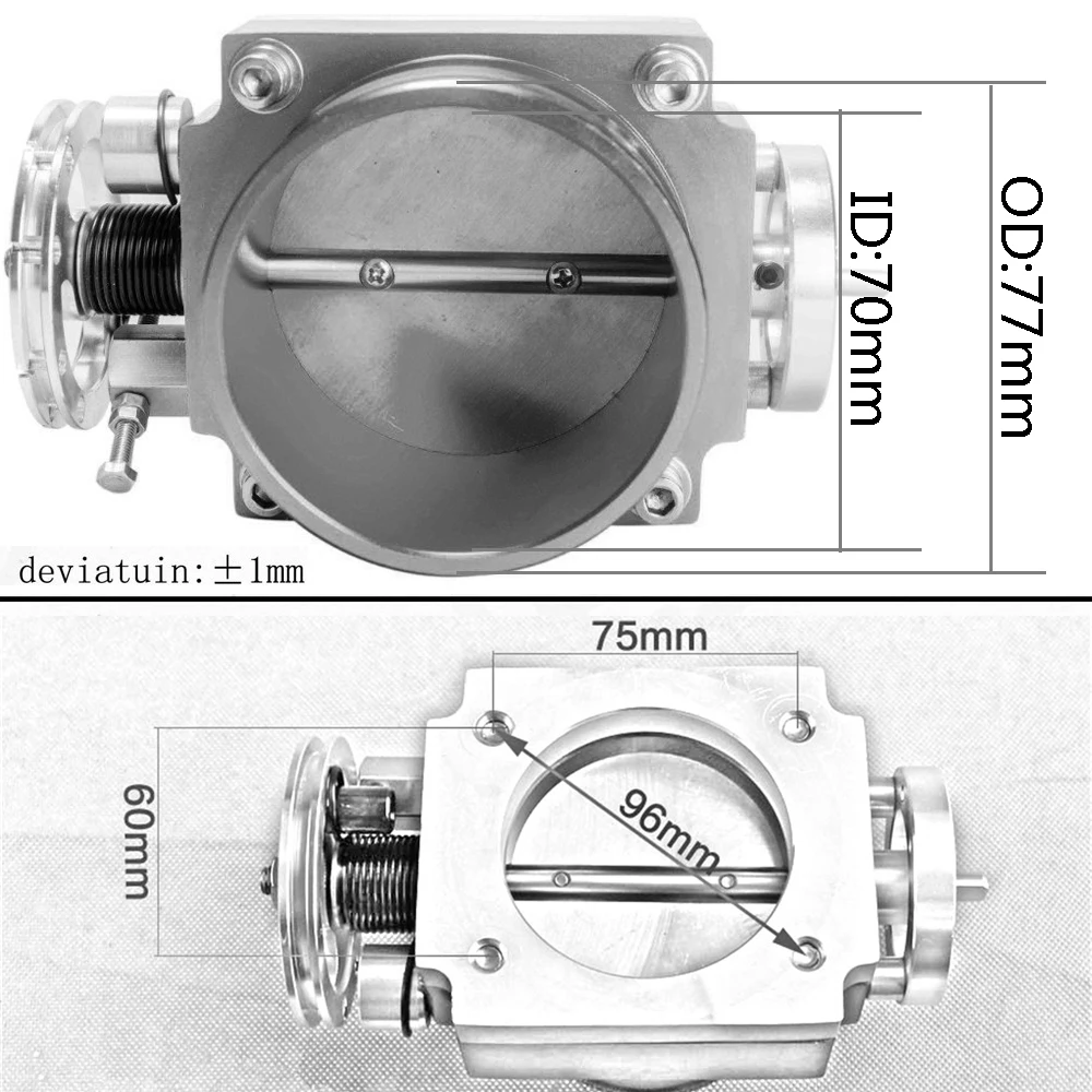 Throttle Body Intake Manifold 70MM Billet Aluminum High Flow WLR6970