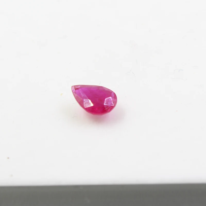 5 mm * 7 mm real natural heated ruby loose gemstone for jewelry DIY 0.6ct Pear cut ruby gemstone