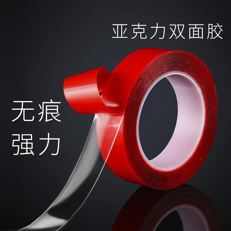 

dropshippig 2pcs/lot 3M red Tape two side tape 6/10/15/20/25/30mm width transparent double sided tape super fix