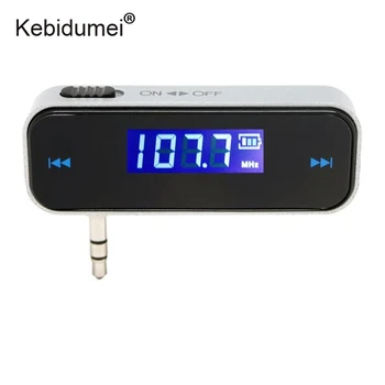 

Kebidumei Mini 3.5mm In-car Music Audio FM Transmitter Wireless LCD Display Transmitter Modulator Car Kit For Mobile Phones