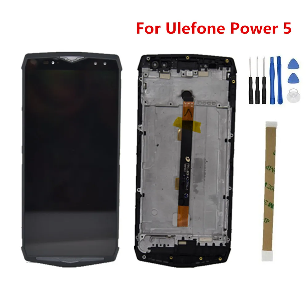 

New Original Ulefone Power 5 2160*1080 6.0inch LCD Display With Frame +Touch Screen Digitzer Assembly Repair Panel Glass