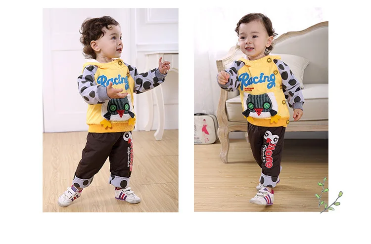Anlencool/брендовый комплект детской одежды в Корейском стиле, новая осенне-зимняя одежда для малышей стеганые модели одежды для малышей с рисунком совы