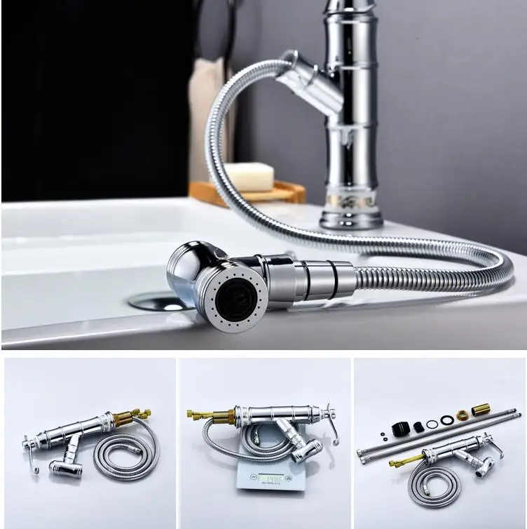 American Copper Drawing Pot Faucet Black Ancient Table Pot Cold and Hot Water Faucet Hand Washing Pool Shampooable Faucet American Copper Drawing Pot Faucet Black Ancient Table Pot Cold and Hot Water Faucet Hand Washing Pool Shampooable Faucet