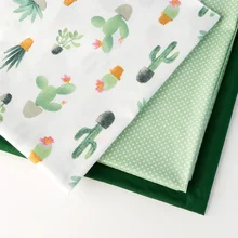 Пасторальная льняная ткань с принтом кактуса, хлопковая и льняная ткань для самостоятельного изготовления дивана, занавесок, скатерть для домашнего декора, хлопковая ткань