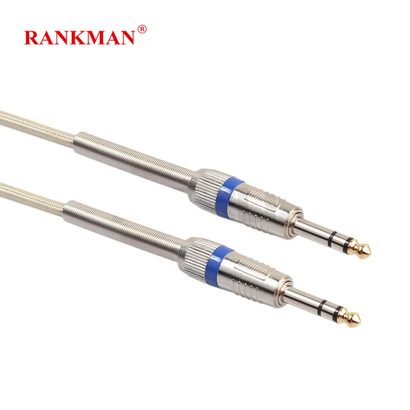 Rankman Woven 6.35mm Male to Male AUX Cable Audio Line for Mixer Amplifier Microphone Guitar