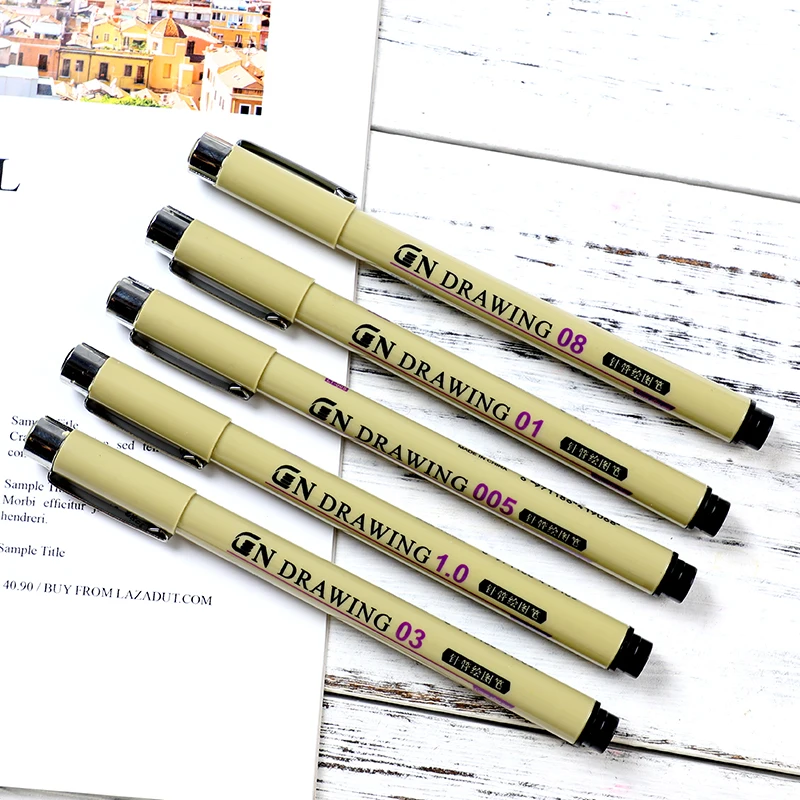 Permanent Marker Pen Marker Pens Permanent Marker Pen Marker Paint Marker Pen Markers Pen Marker Pen Art Marker Pens Art Markers Paint Marker Pens 1 Pcs Pigment Liner Pigma Micron Ink Marker Pen 0.05 0.1 0.2 0.3 0.4 0.5 0.8 1.0 BR Different Tip Black Fineliner Sketching Pen
