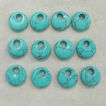 

2016 New high quality stone gogo donut charms pendants beads 18mm for jewelry making Wholesale 12pcs/lot free shipping