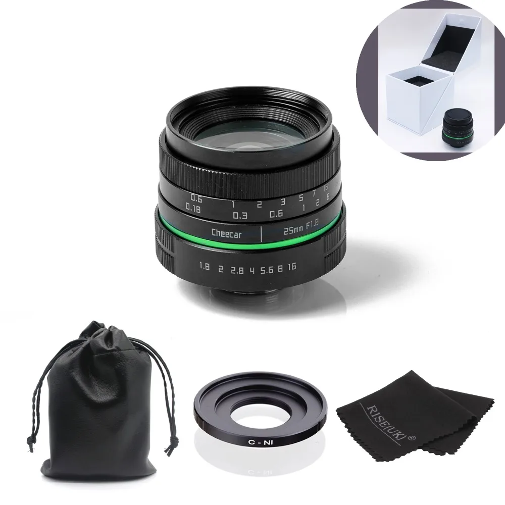 New green circle 25mm CCTV camera lens For Nikon1 V1 J1 V2 J2 with c N1
