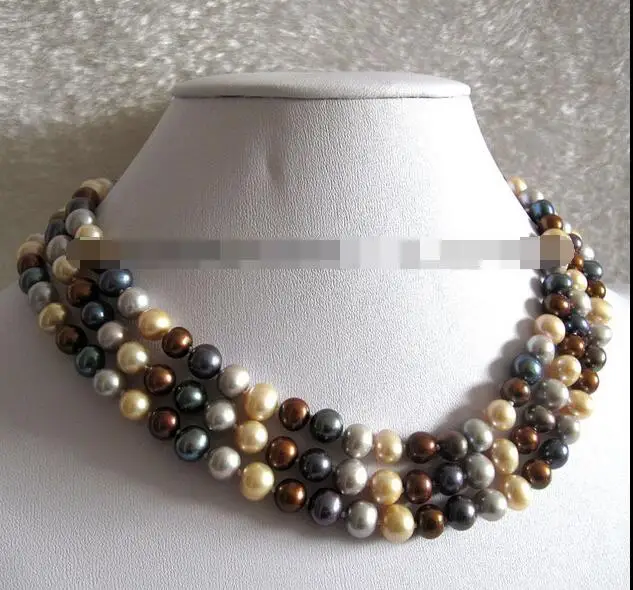 

song voge gem nanJ2479 Multi Color Freshwater Pearl Necklace Strands Jewelry AA