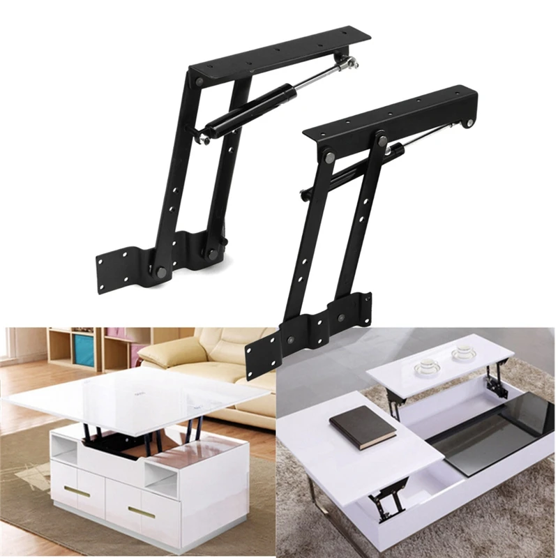 

2Pcs Folding Spring Tea Table Hinge Furniture Lift Up Top Mechanism Hardware Lifting Rack Shelf For Coffee Computertable