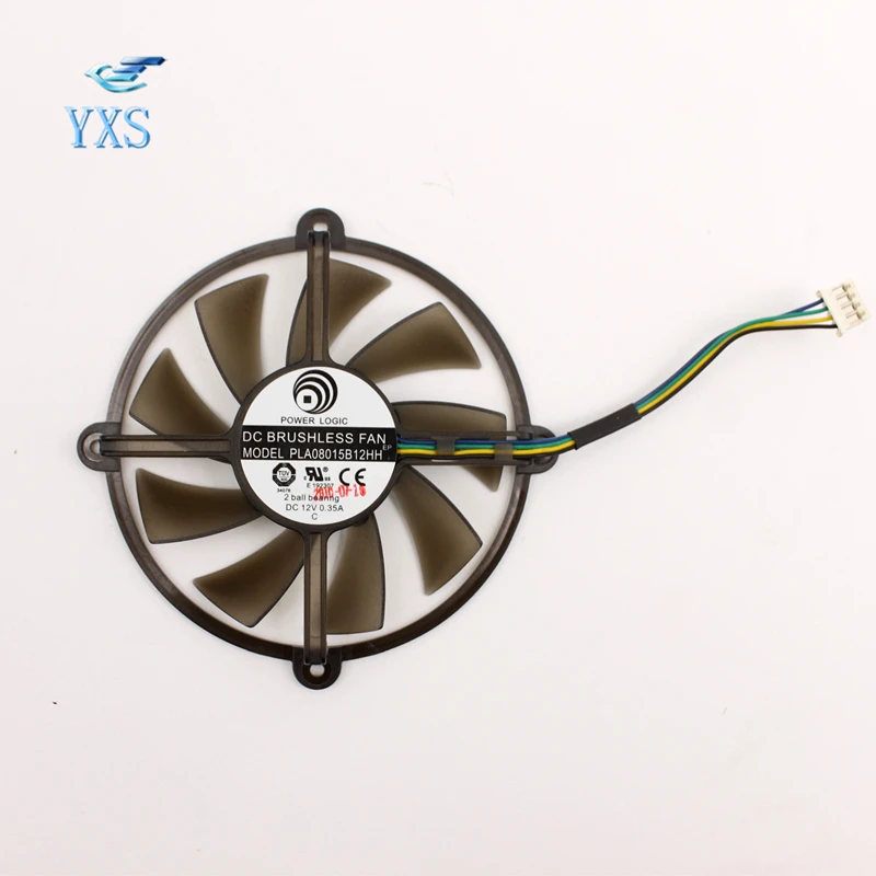 Бесплатная доставка PLA08015B12HH DC 12V 0.35A 4 провода двойной шариковый подшипник 8015 8 см