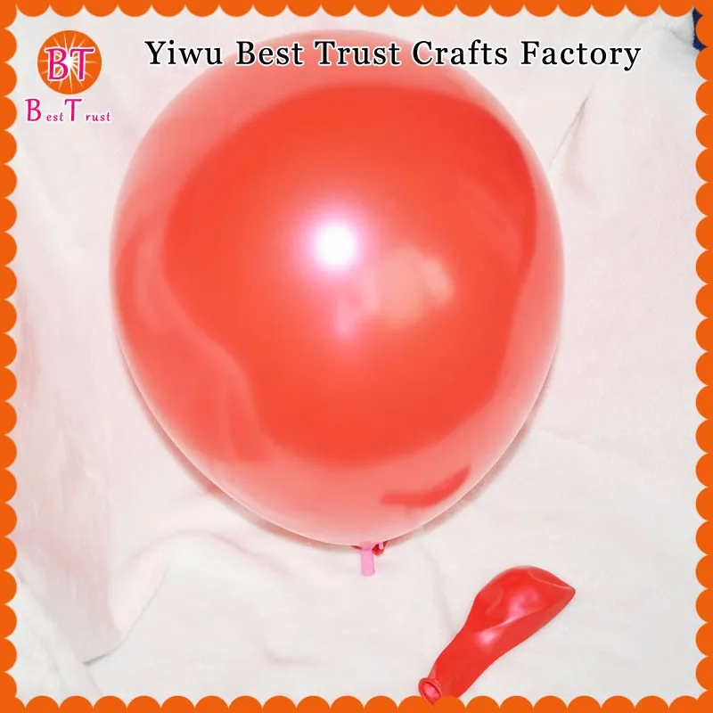 red 12 inch metallic latex balloon