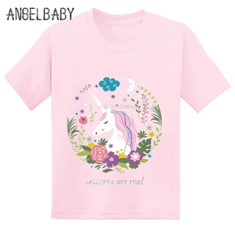 Harajuku Unicorn Are Real Kids Funny Tshirts Summer Cartoon Children