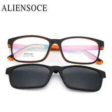 Aliensoce Рамки Солнцезащитные очки для женщин клип магнитные поляризованные близорукость вождения Очки поляризационные Солнцезащитные очки для женщин клип на двойного назначения