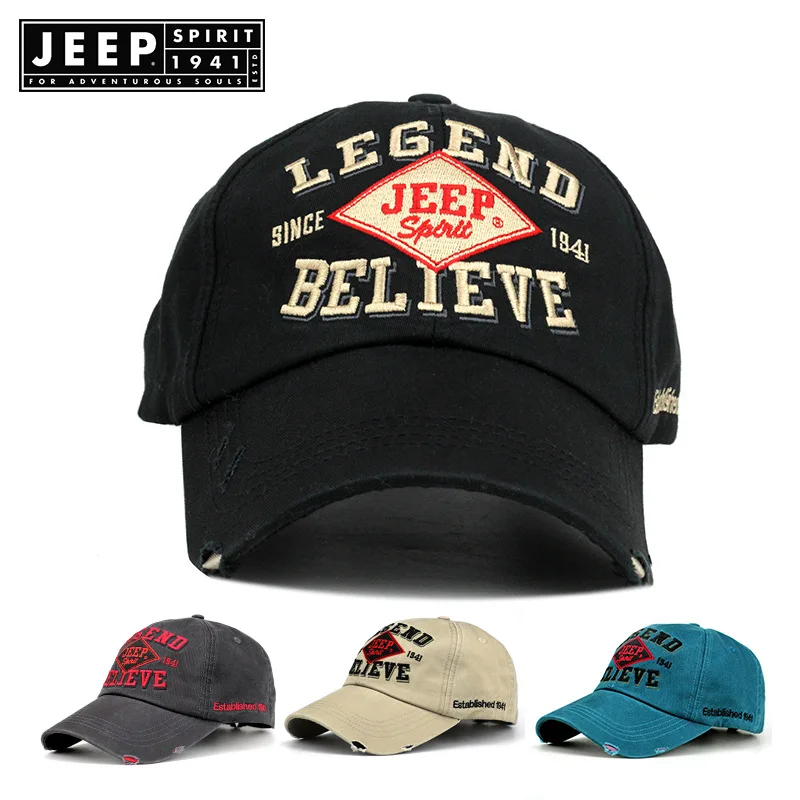 

JEEP SPIRIT Brand Baseball Cap Casual Cotton Unisex Caps Embroidery Letter Summer Hat Men gorra hombre Fashion Hole Women Cap