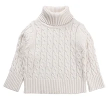 Детские свитера; плотные вязаные пуловеры с высоким воротником для мальчиков; свитера для девочек; сезон осень-зима; теплая трикотажная одежда для детей; BC277