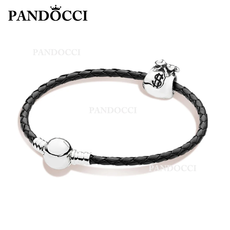 

PANDOCCI 100% 925 Sterling Silver ZT0180 Silver Necket Stringed Bracelet Set Glamour Lady Fashion Jewelry