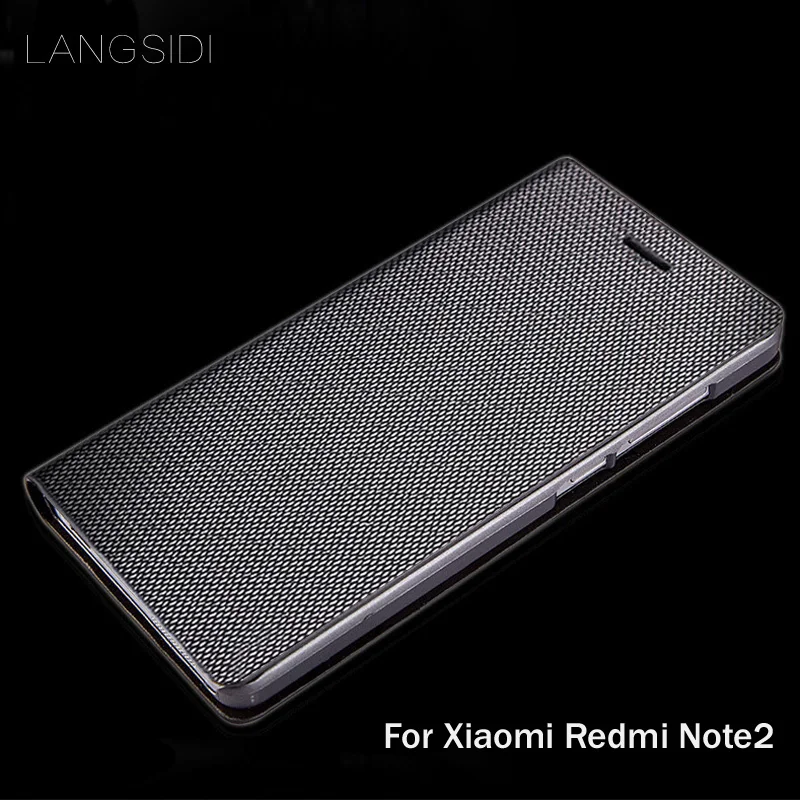 

Wangcangli brand genuine leather phone case diamond Pattern clamshell handphone shell For Xiaomi Redmi Note2 All- handmade