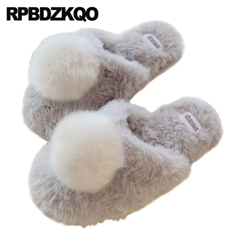 fuzzy slip on shoes