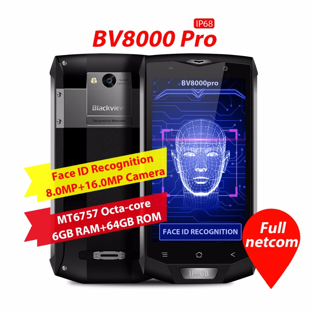 Blackview BV8000 Pro 4G мобильный телефон 5 0 дюймов FHD MTK6757 Octa Core Android 7 6 ГБ Оперативная память