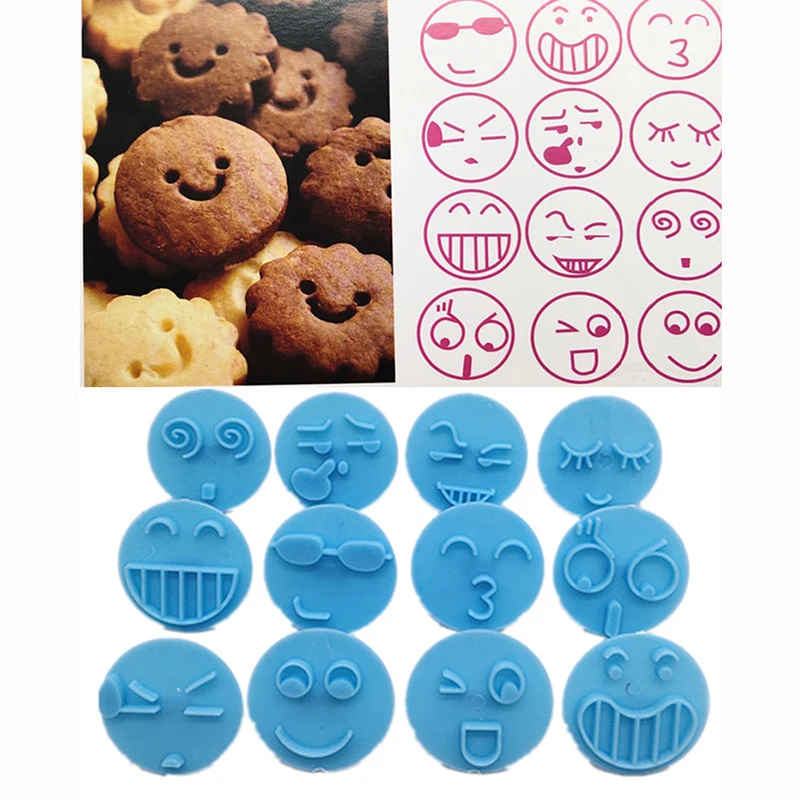 

13PCS/Set Cute Expression Biscuit Cutting Mould Plastic Baking Cutter DIY Cookie Fondant Molds Chocolate Fudge Decorating Tools