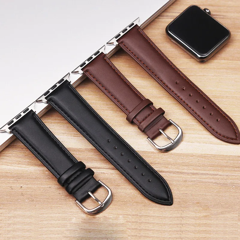 

Leather Apple Watch Band 38mm 40mm 42mm 44mm Black Brown Apple Watchbands Leather Strap for iWatch Series 5/4/3/2/1