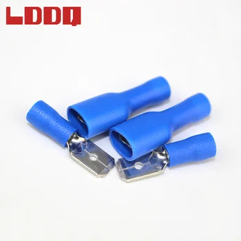 

LDDQ Spade Crimp Terminal Male and Female Kit 50 Pair Blue faston 16-14AWG Wire connector Crimp terminals kabelschoenen borne