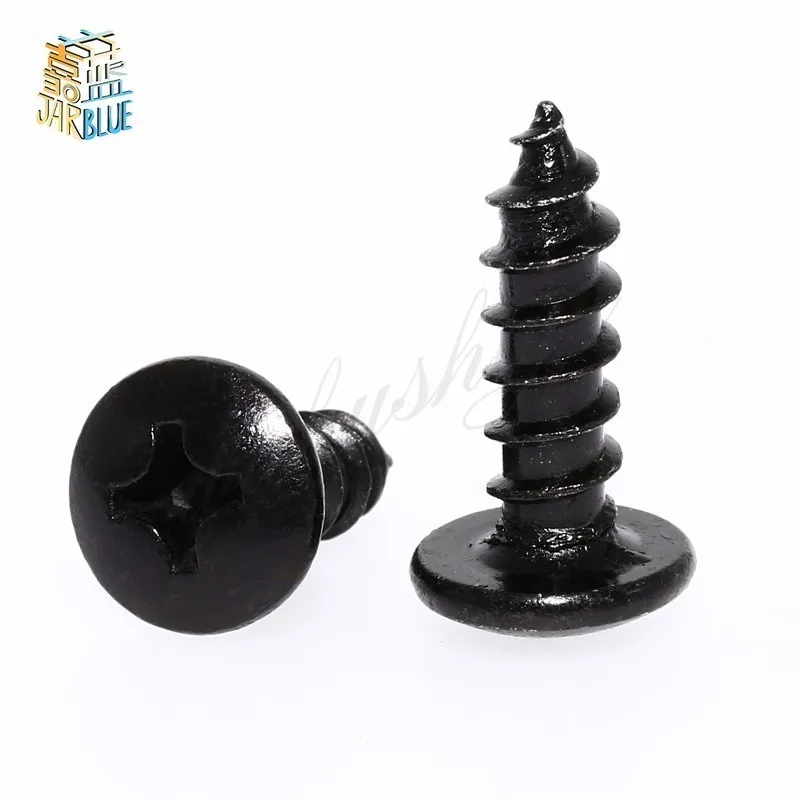 50Pcs M3 M4 Wood Truss Screw with Black Oxide and Wax Self tapping
