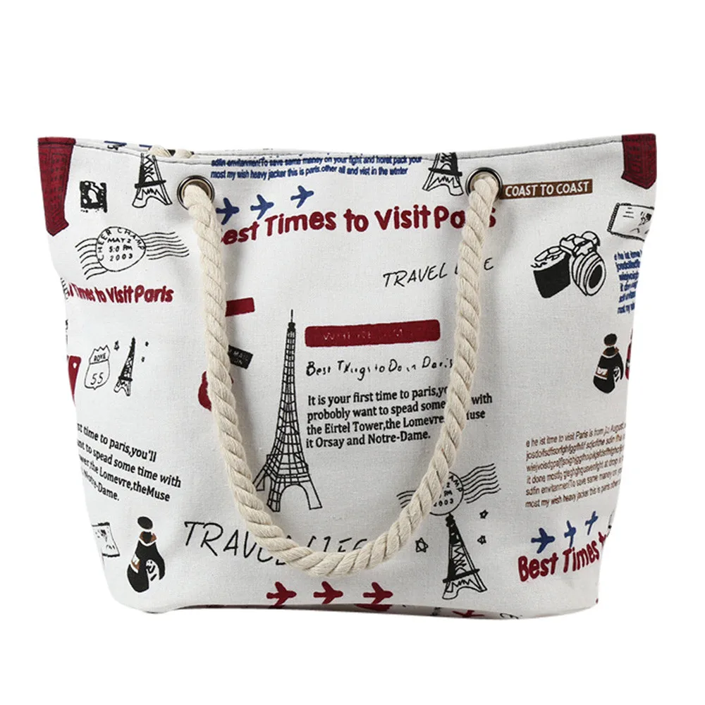 

Canvas Tote Women'S Print Fashion Wild Large Capacity Beach Bag Women Handbags Sac Bandouliere Femme