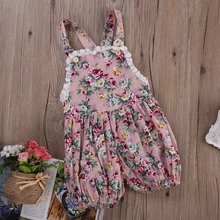 2016 Baby 0-24M Girls Romper Toddle Kids Clothes Floral Rompers Overall Summer Newborn Baby Clothing