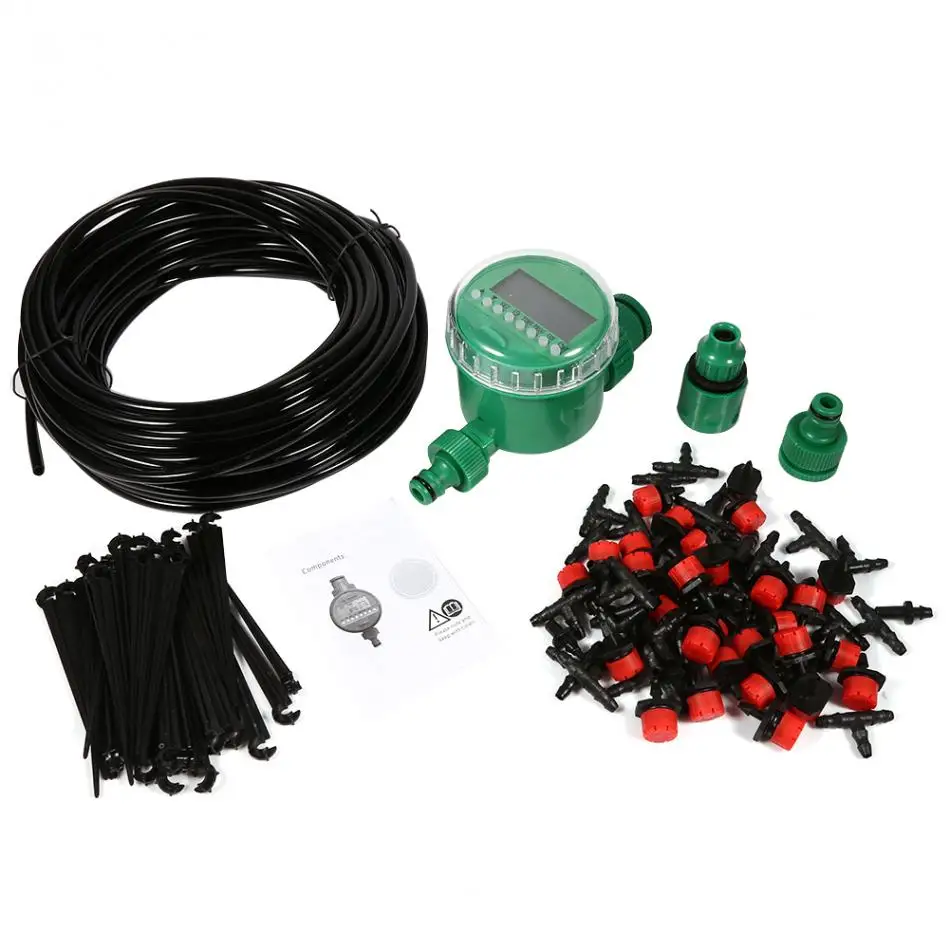 

1Set Automatic Digital LCD Electronic Water Timer Controller Self Watering Drip Irrigation Micro System Garden Dripper Hose Kits